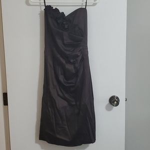 Brown strapless dress